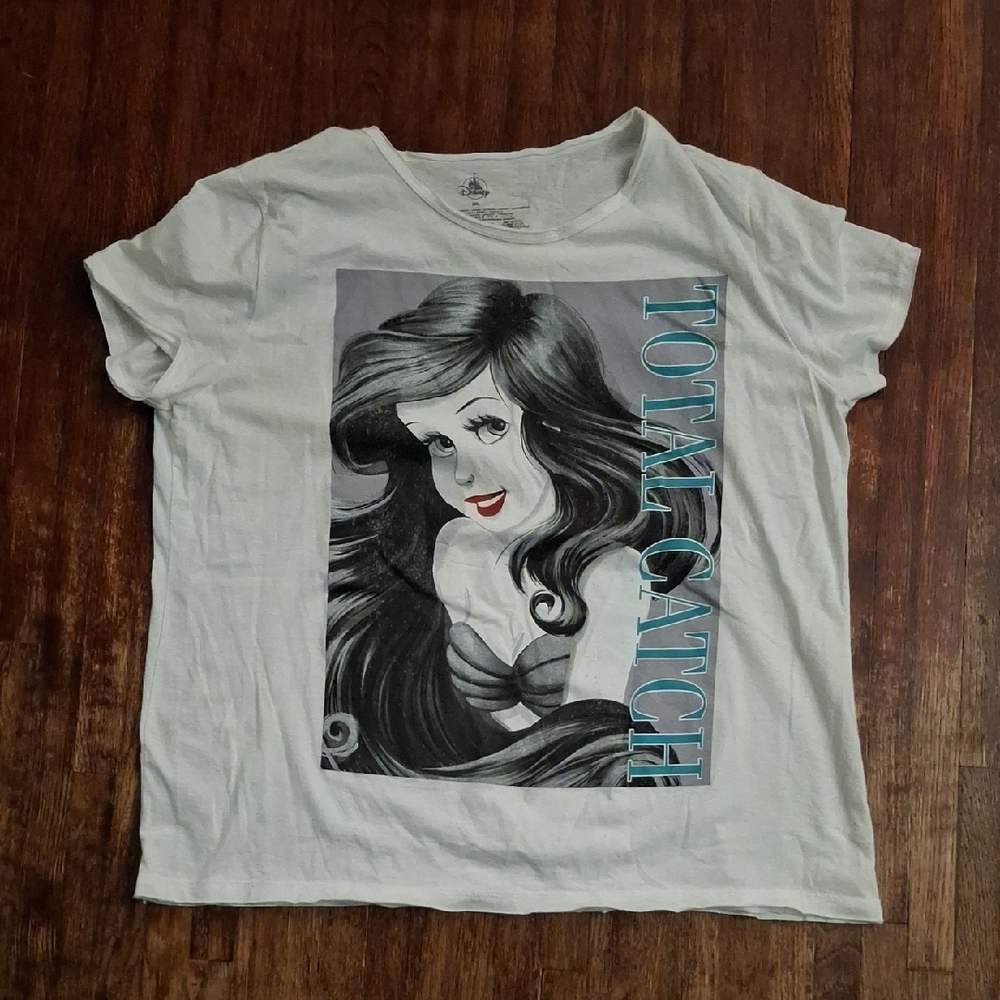 Disney Black And White Princess Ariel The Little Mermaid Graphic Tee With Quote